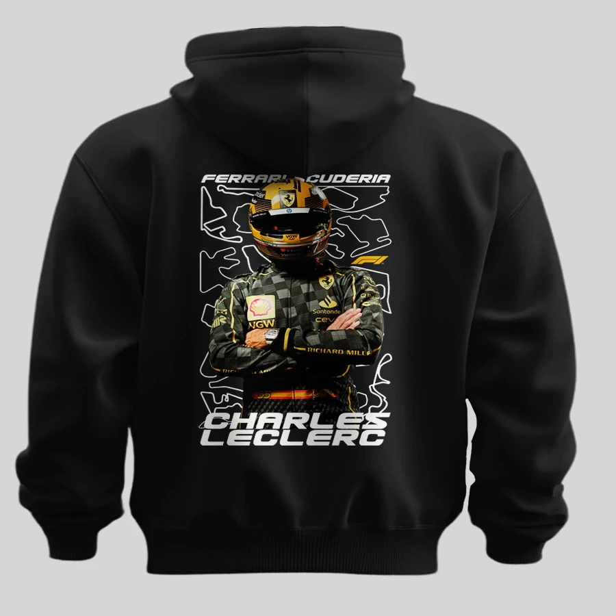 Charles Leclerc F1 Back Print Hoodie | Scuderia Ferrari Apparel
