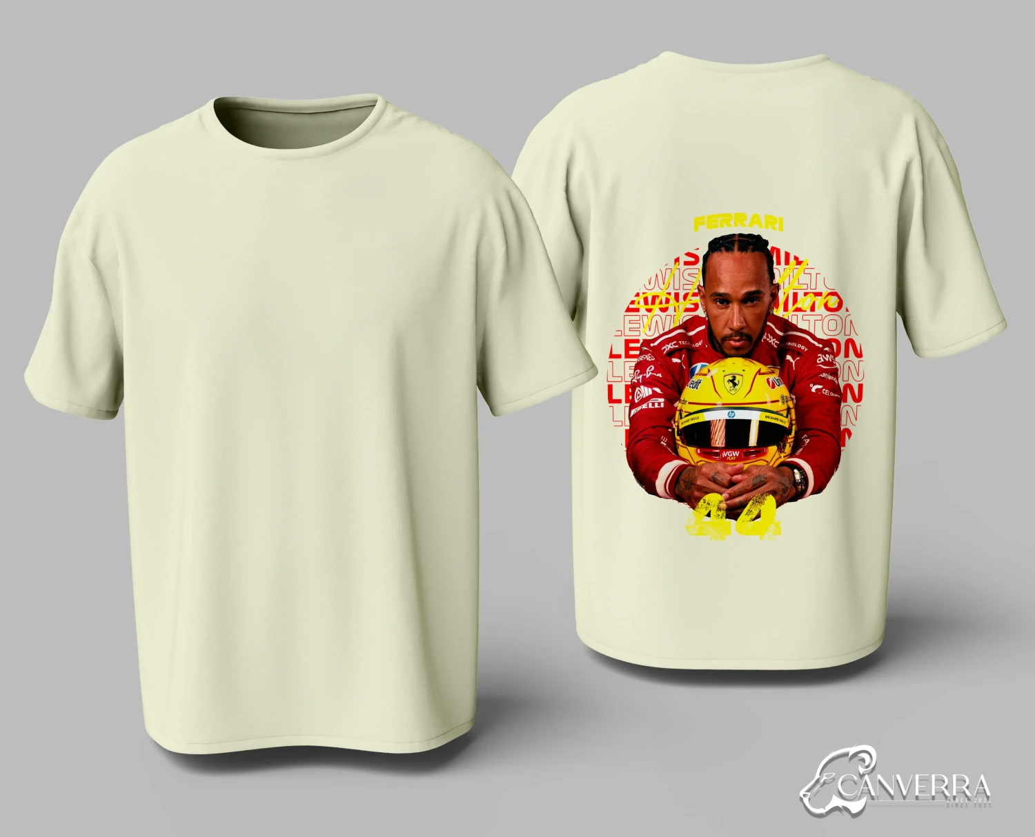Lewis Hamilton Ferrari F1 Racing Back Print T-Shirt