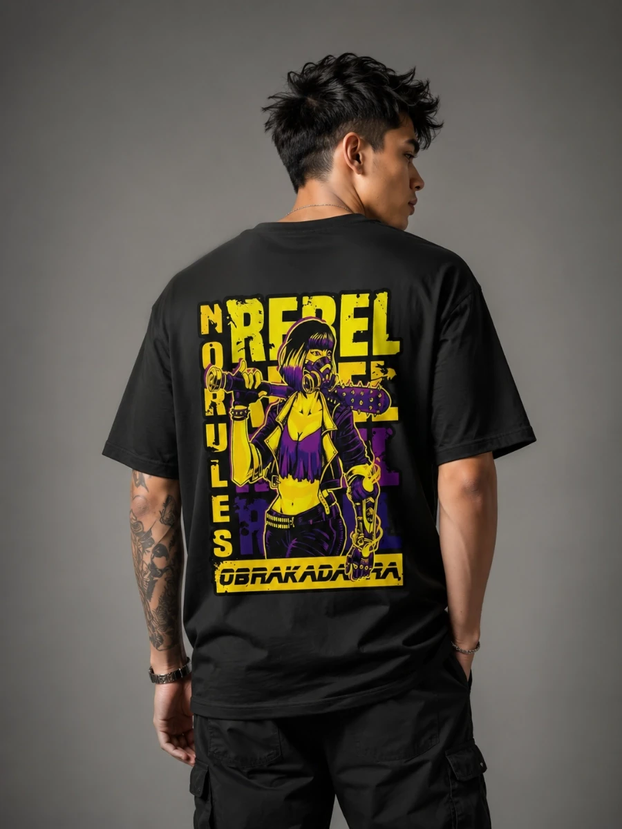 Rebel No Rules Cyberpunk T-shirt
