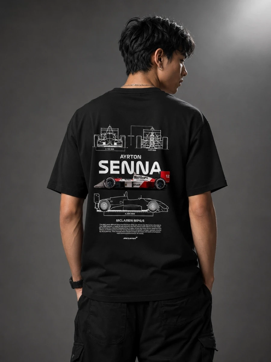 Ayrton Senna McLaren MP4/4 T-Shirt | Vintage F1 T-shirt