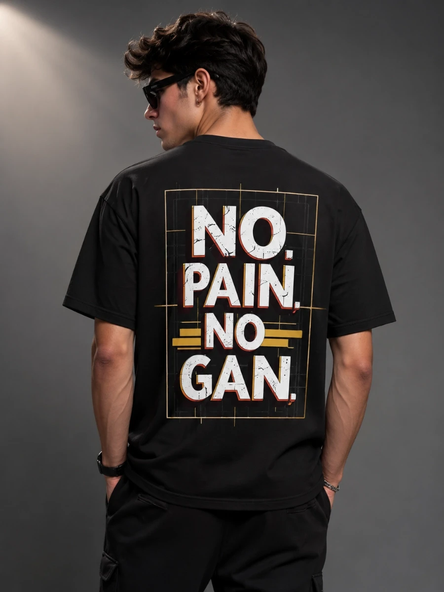 "No Pain No Gain" Retro Motivational Gym T-shirt