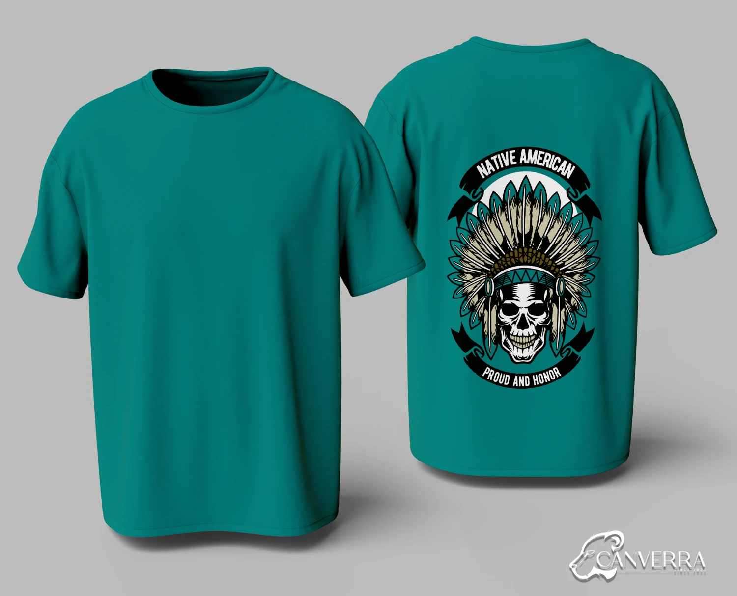 Proud & Honor Tribal Skull Headdress T-shirt