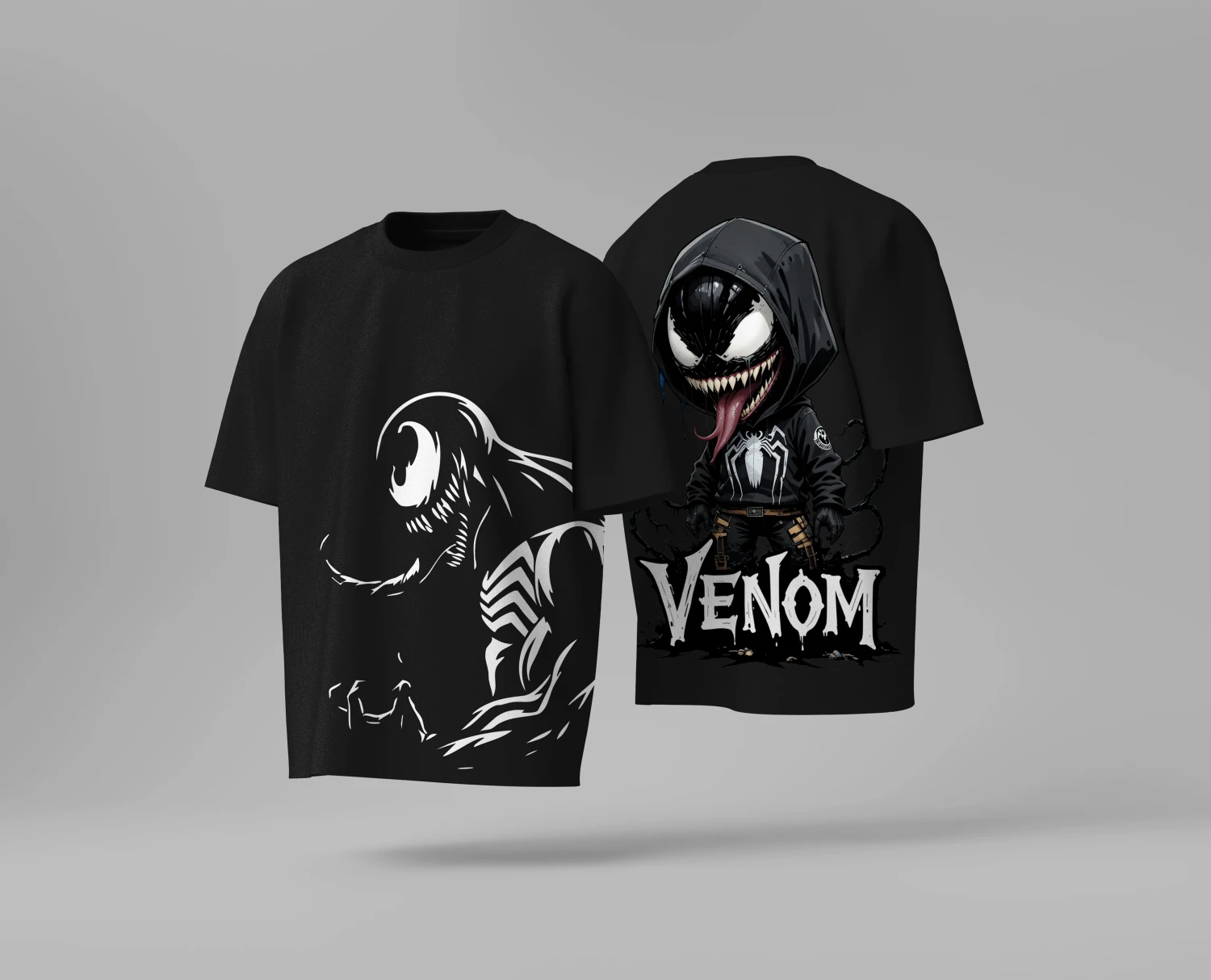 Venom Front & Back Print Graphic T-shirt | 240GSM Cotton