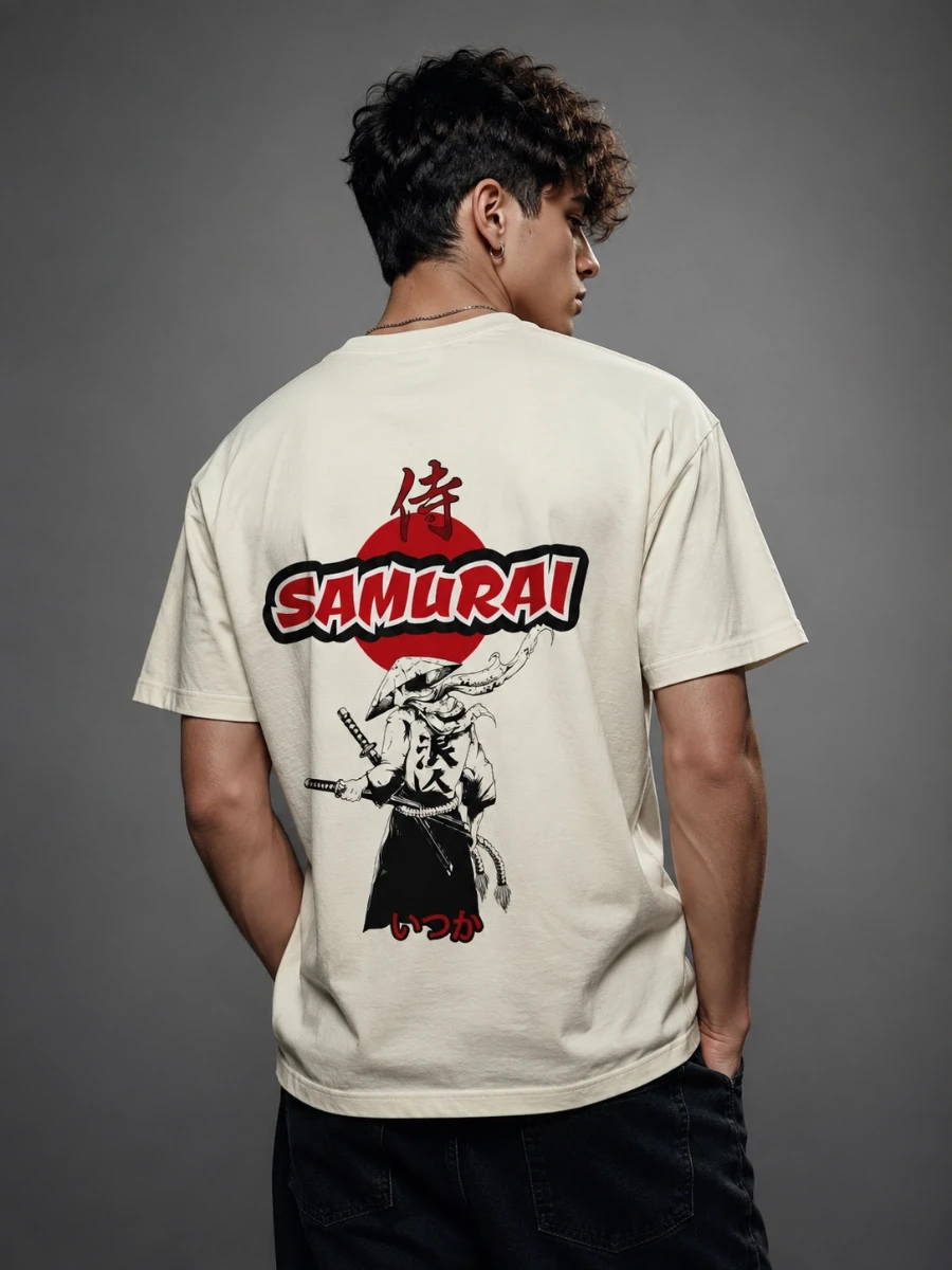 Samurai Warrior Japanese Back Print T-shirt