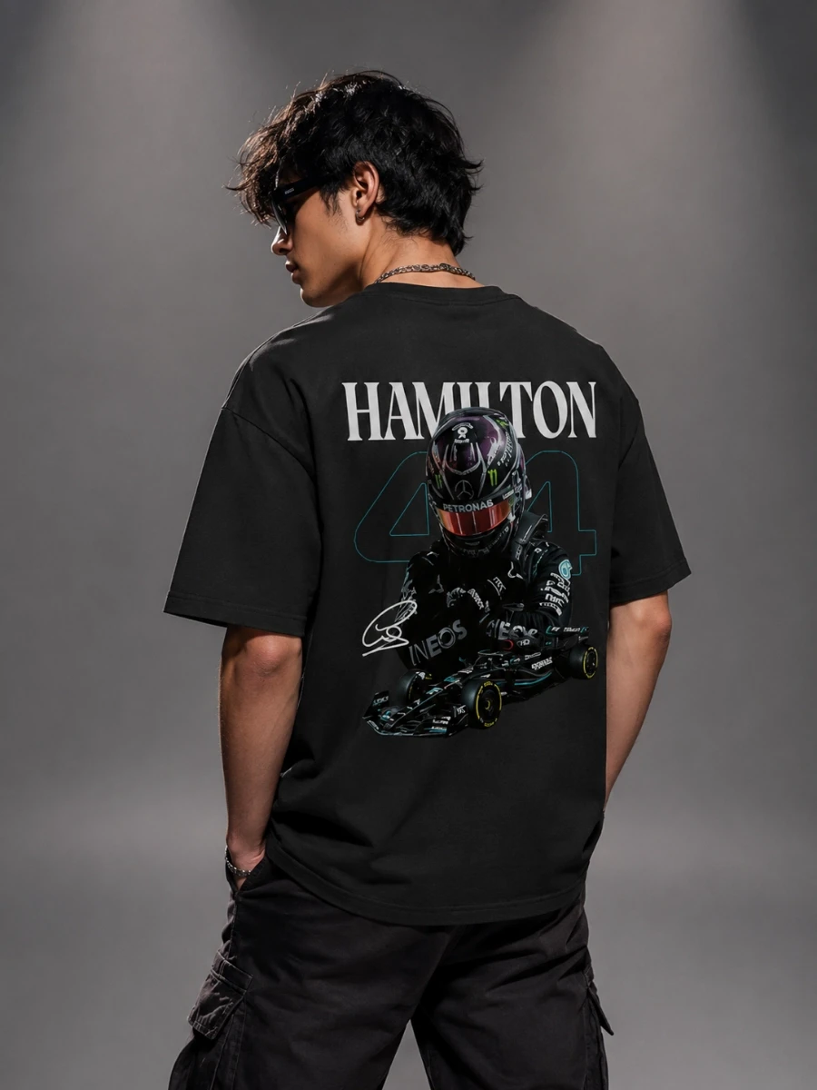 Lewis Hamilton 44 F1 Mercedes Back Print T-Shirt