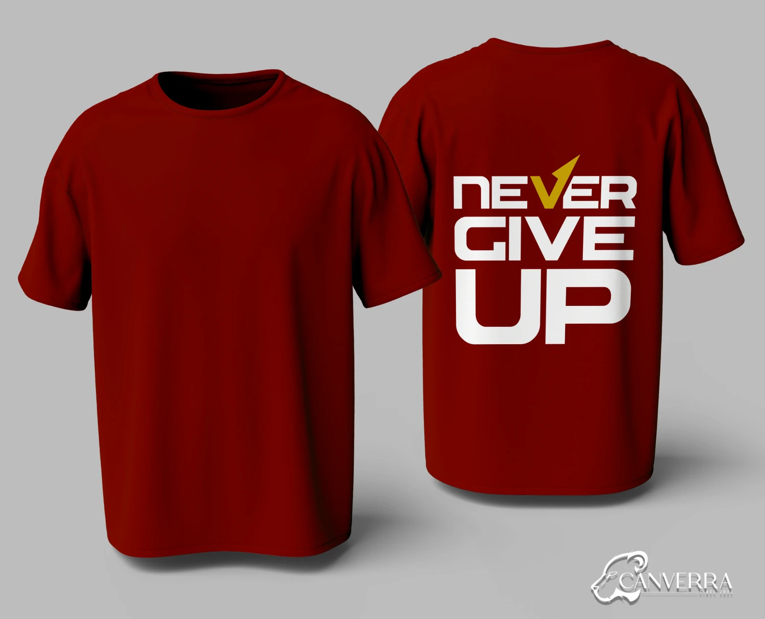Never Give Up Motivational Tee | Gym Back Print Shirt