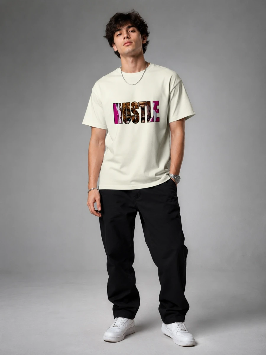 Hustle Motivational Print  T-shirt