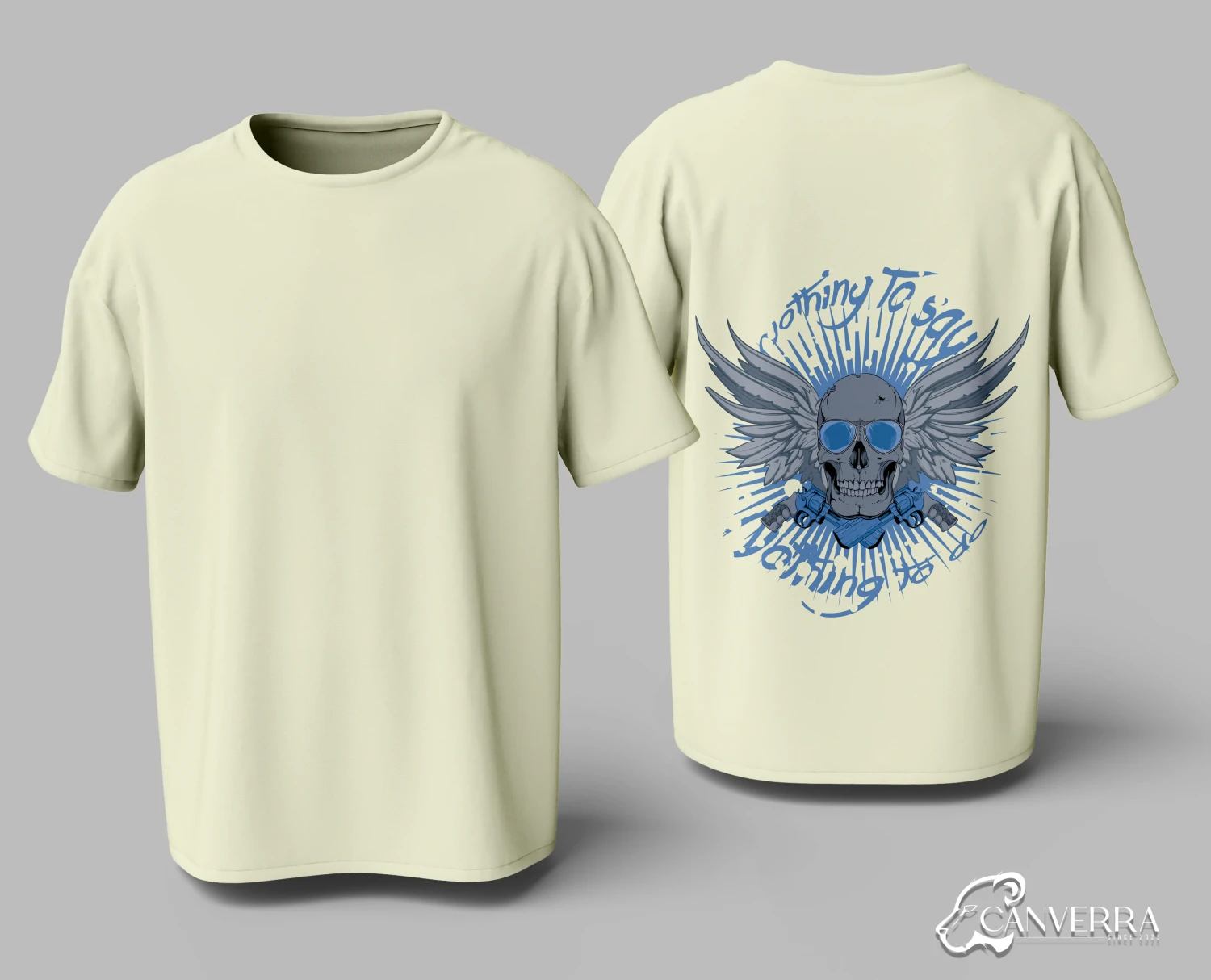 Rebel Winged Skull Back Print T-shirt