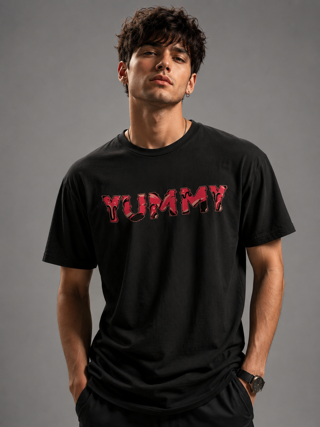 "Yummy" Edgy Drip T-shirt | 240GSM Premium Cotton
