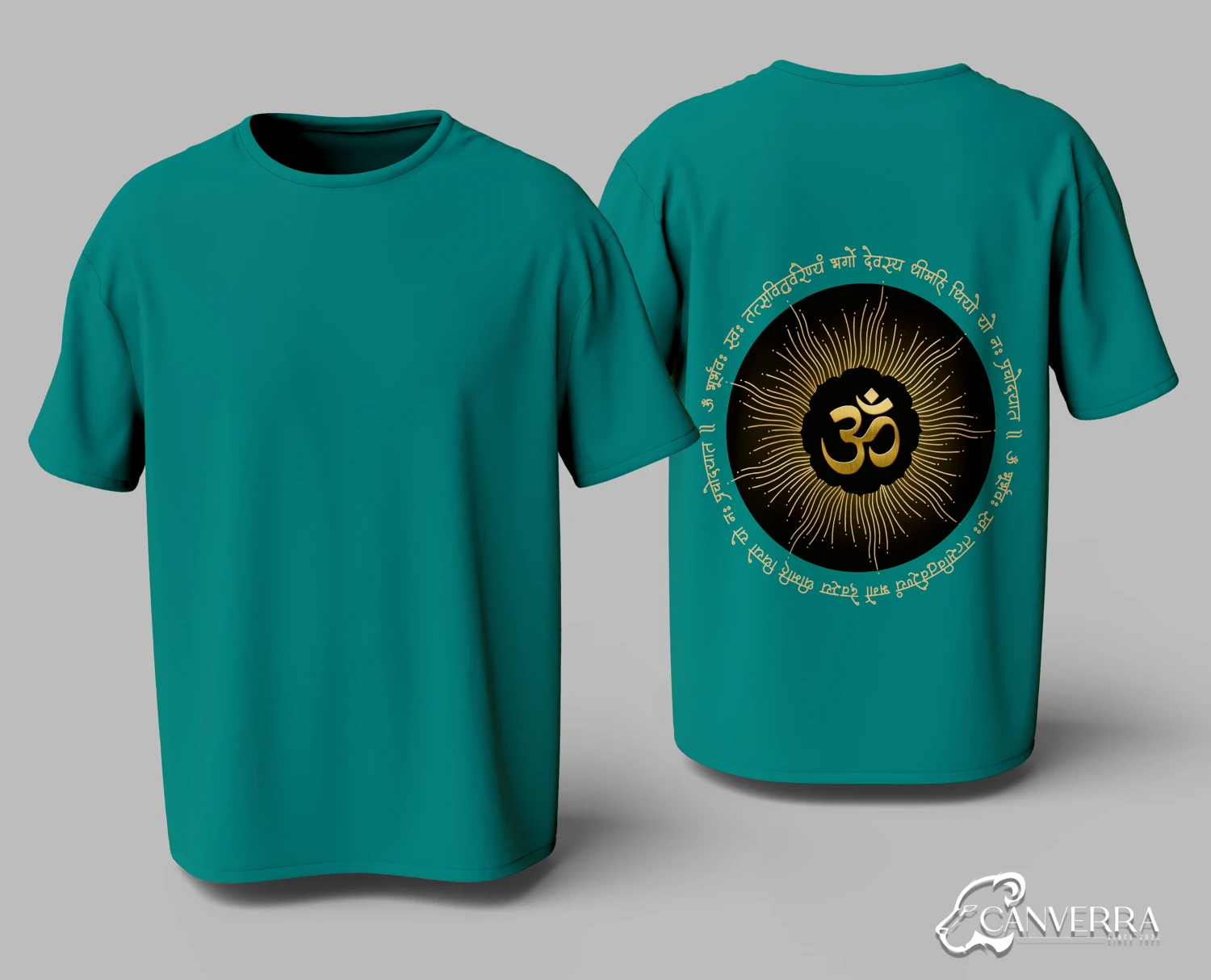 Om Gayatri Mantra Spiritual Back Print T-Shirt