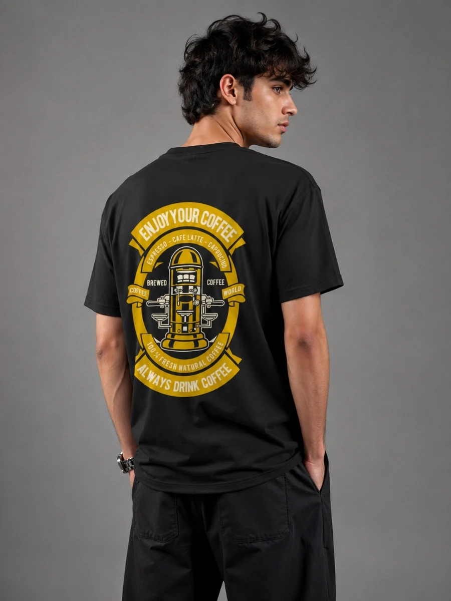 Vintage "Enjoy Your Coffee" Barista T-shirt