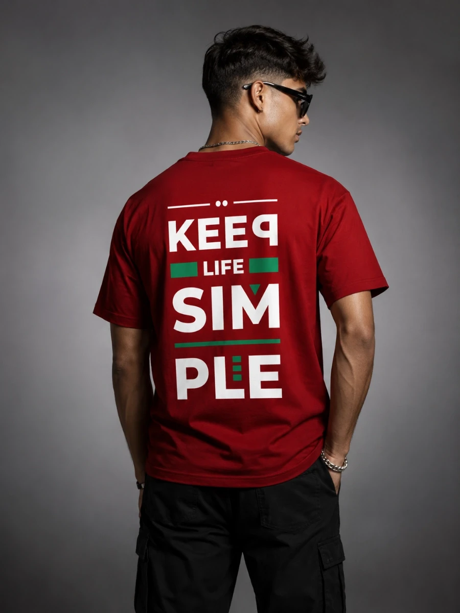 Keep Life Simple Back Print Tee | Minimalist Graphic Shirt
