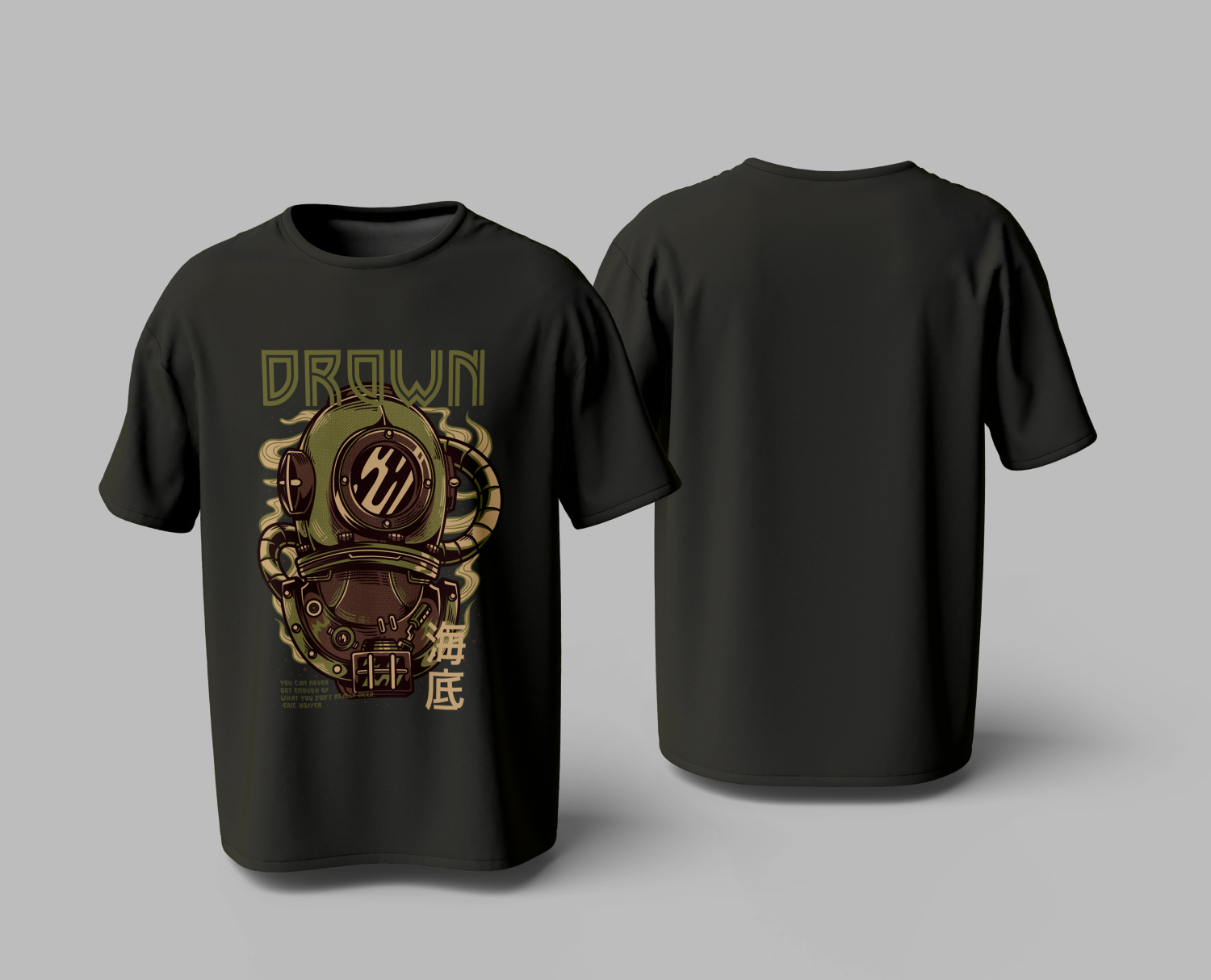 Drown Deep Sea Diver Graphic T-Shirt