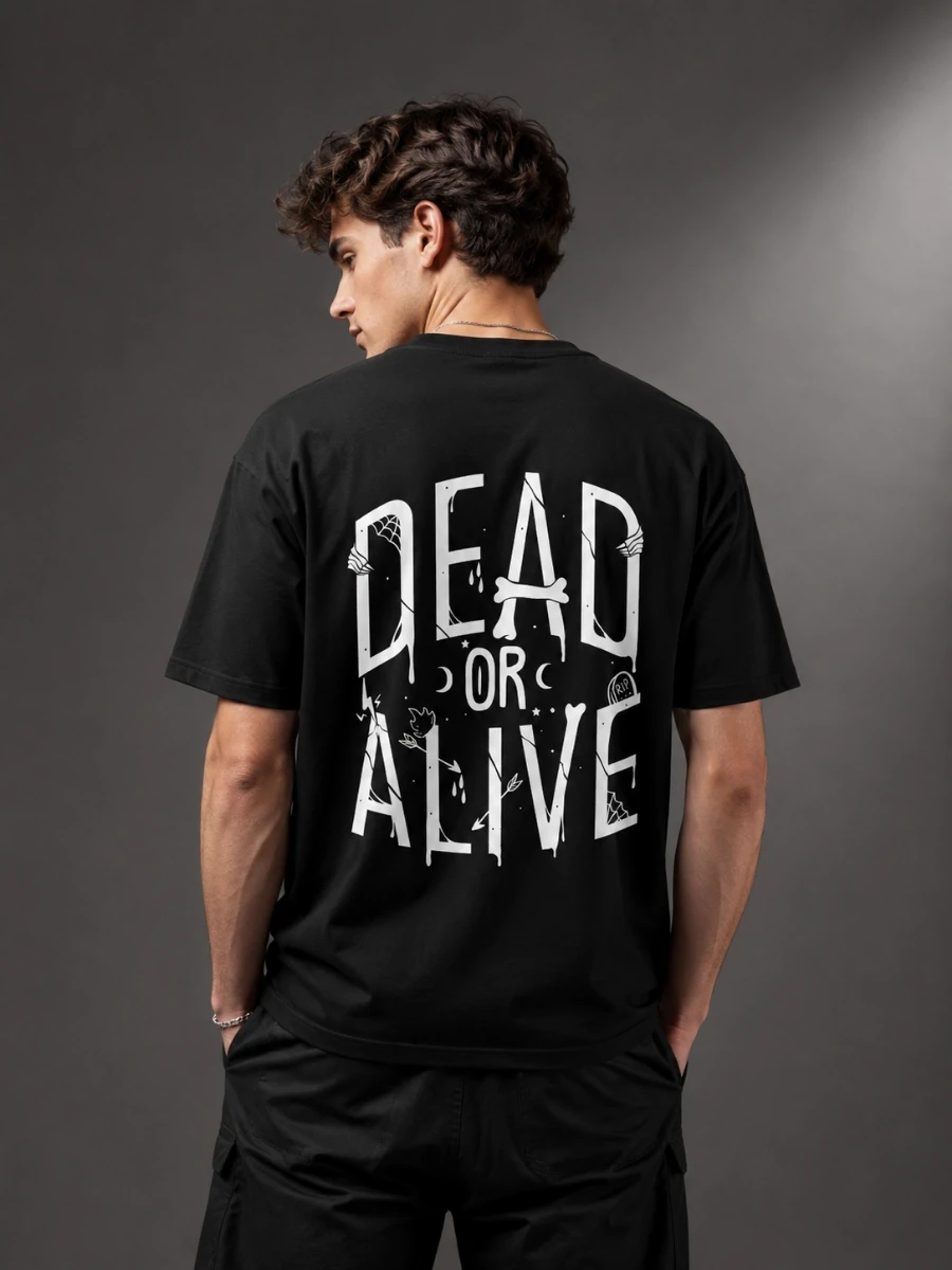 "Dead or Alive" Gothic Spooky T-shirt