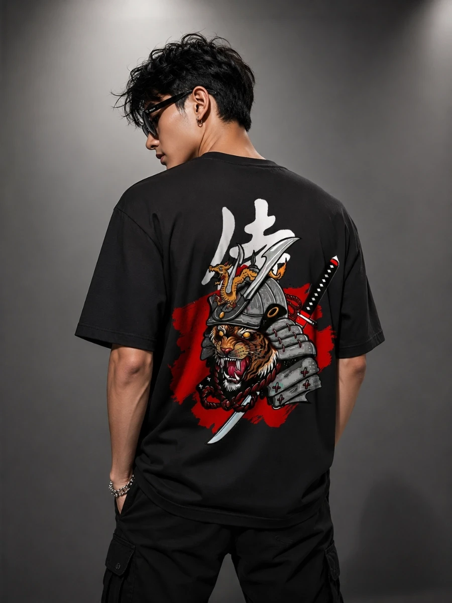 Tiger Samurai Warrior Japanese Graphic T-shirt