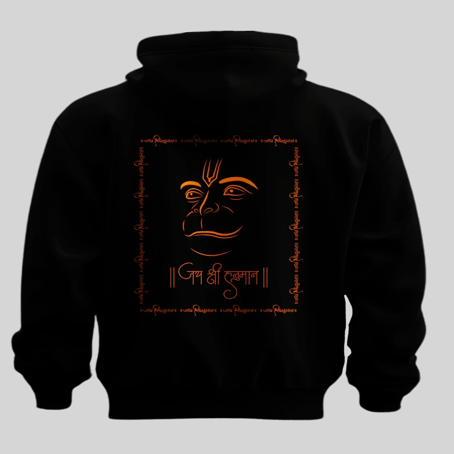 Jai Shri Hanuman Graphic Hoodie | Premium Devotional Apparel