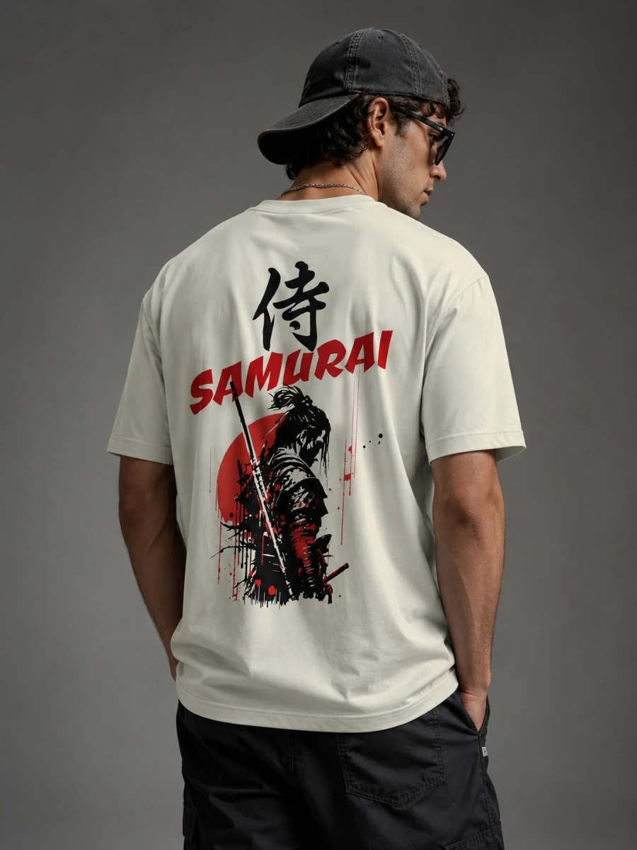 Lone Samurai Warrior Japanese Graphic T-shirt