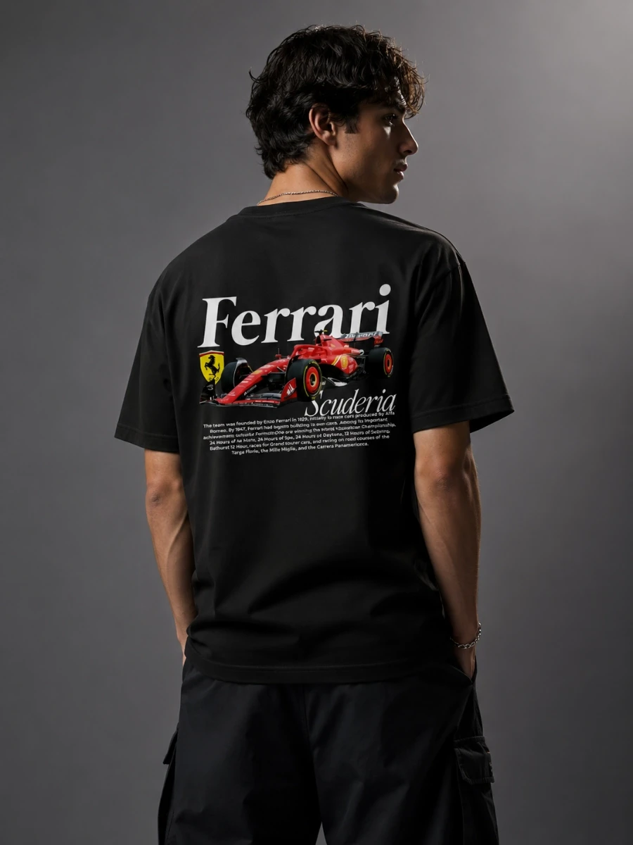 Scuderia Ferrari F1 Racing Heritage Back Print T-Shirt