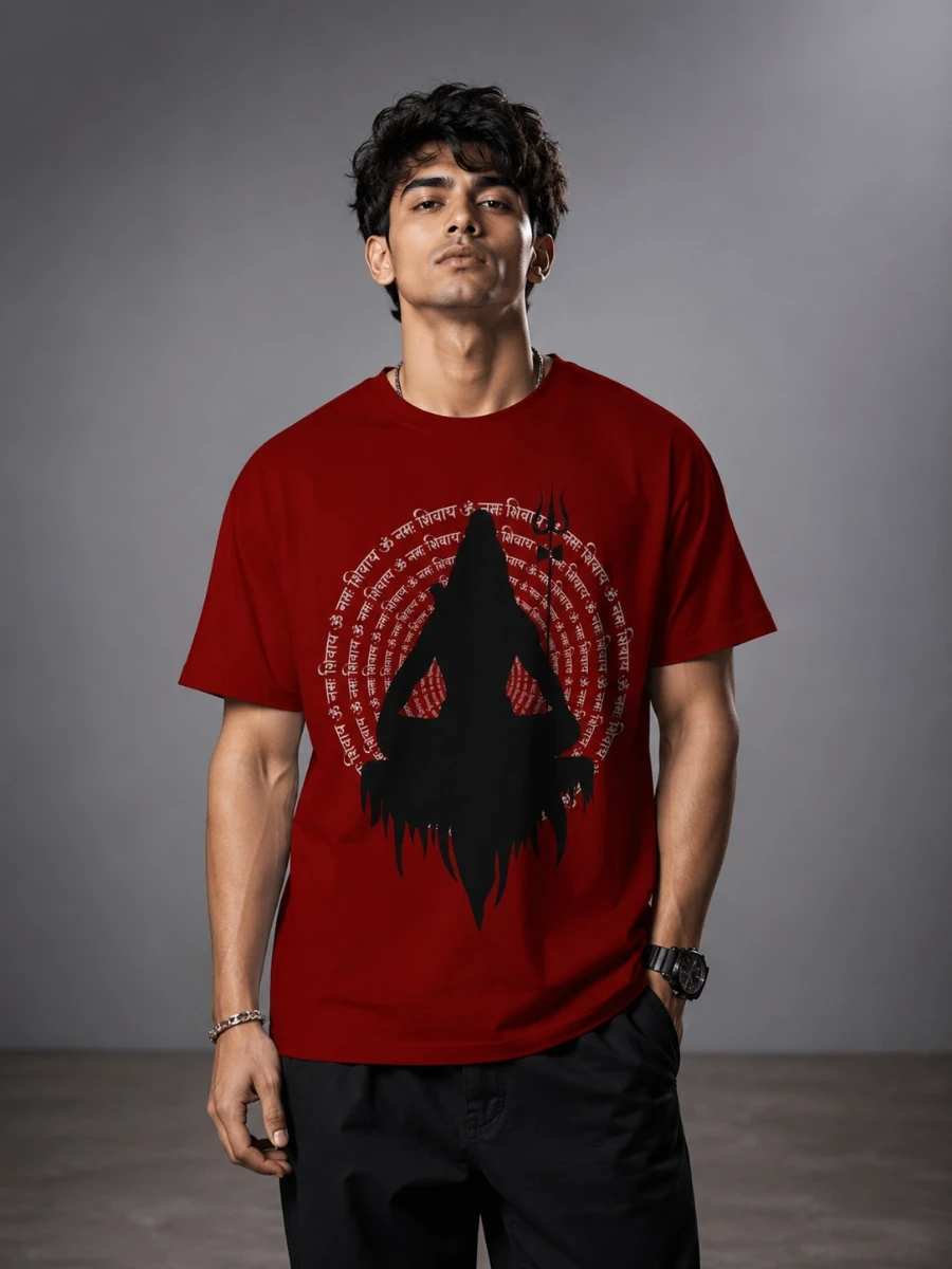 Adiyogi Om Namah Shivaya Spiritual Meditating T-Shirt