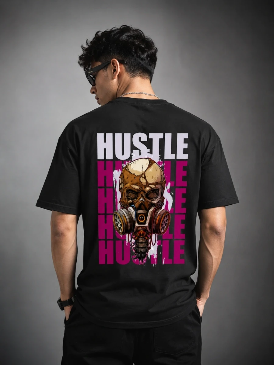 Hustle Skull Gas Mask Streetwear T-shirt