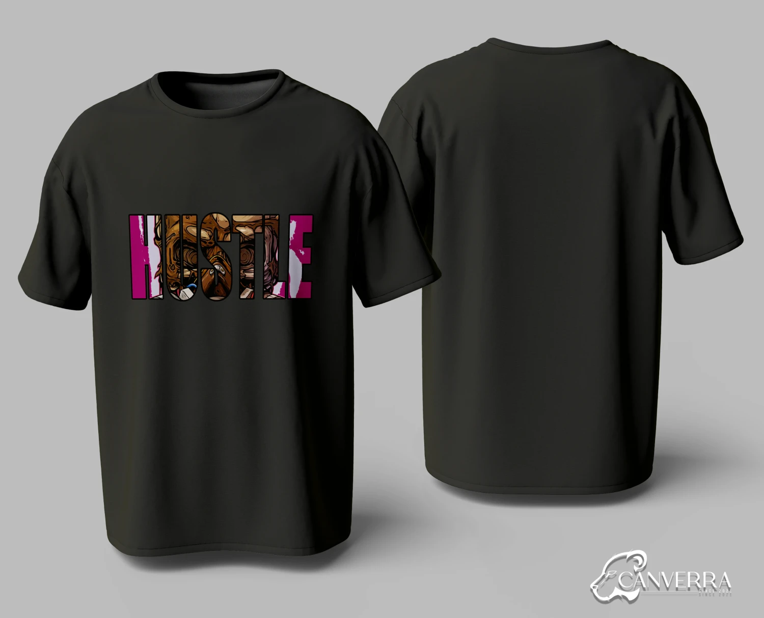 Hustle Motivational Print  T-shirt
