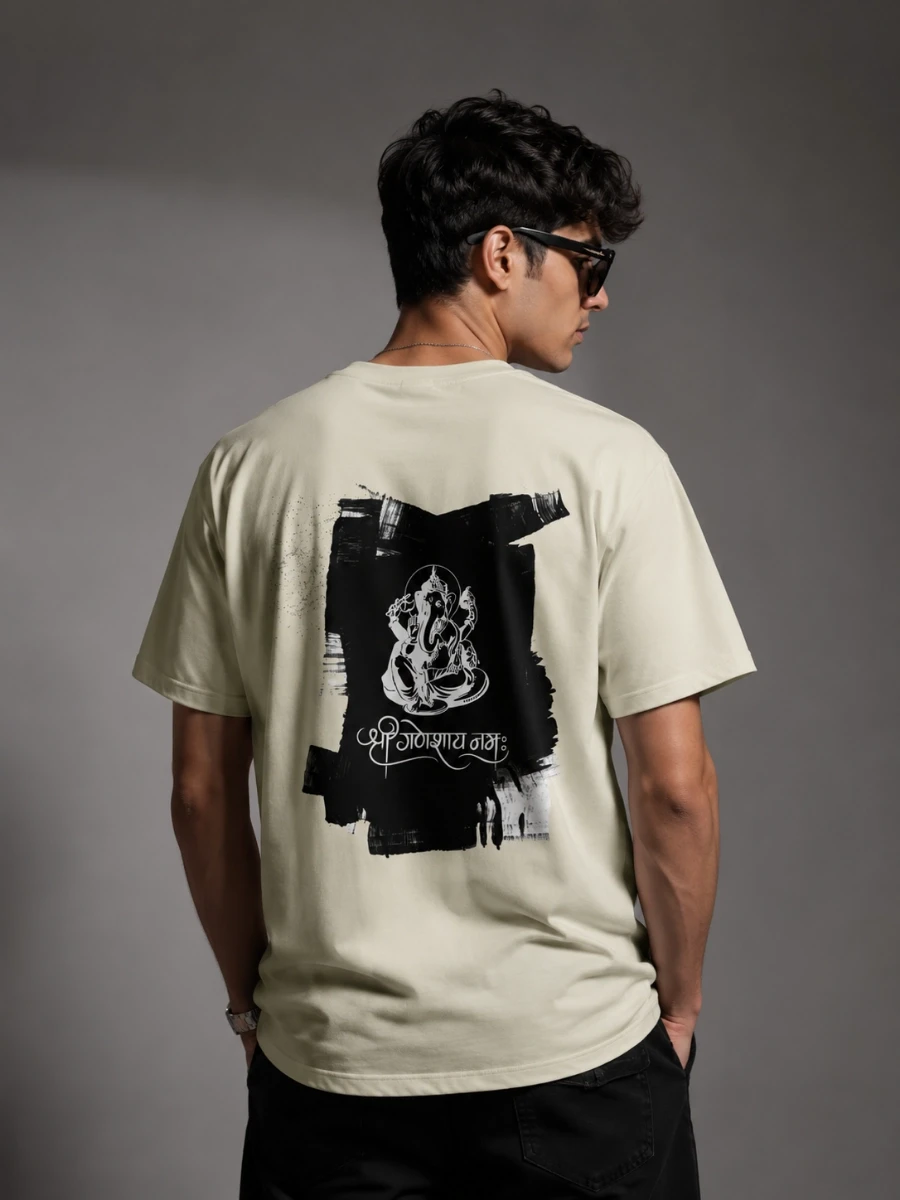 Shri Ganeshay Namah Spiritual Back Print T-Shirt